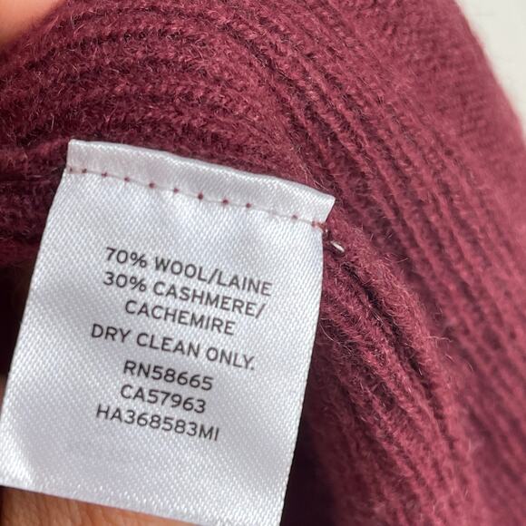 Halogen Rib Knit Wool & Cashmere Cardigan In Red Tannin Size XS NWT - Picture 7 of 10